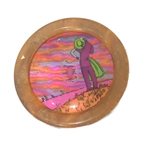 Rare Lea Stein Paris Vintage Signed Collectible Serigraphy Brooch Pin