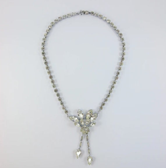 Vintage French Silver & Crystal Necklace