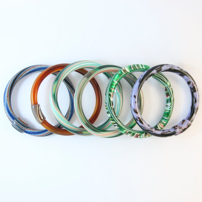 Green Candy Lea Stein Vintage Jonc Swirl Bangle
