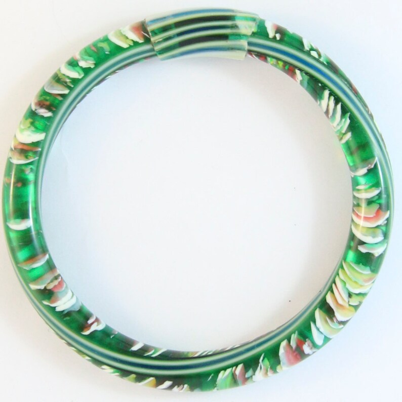 Green Candy Lea Stein Vintage Jonc Swirl Bangle