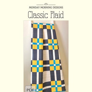 DIGITAL: Classic Plaid Quilt PDF Pattern, Modern Plaid Quilt Pattern, Beginner Quilt Pattern, Plaid Quilt Pattern for Beginners image 1