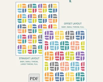 Sweet Stripes Quilt PDF Pattern, Striped Block Quilt Pattern, Easy Quilt Pattern, Beginner Quilt Pattern, Quick Beginner Quilt Pattern