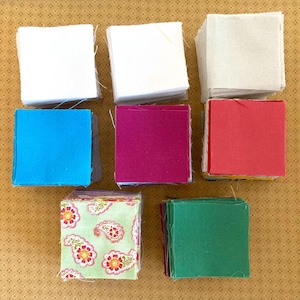 Precut 2&quot; Square Fabric, Quilting Fabric for Stash, Out-of-Print Fabrics, Moda Fabric, Hard-to-Find Fabric, Rare Quilting Fabric