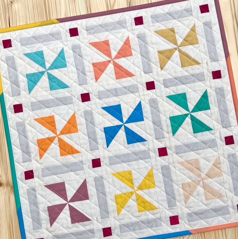 DIGITAL: Pinwheels Galore Mini Quilt PDF Pattern, Pinwheel Mini Quilt Pattern, Easy Mini Quilt Pattern image 5
