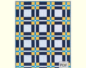 Classic Plaid Quilt PDF Pattern, Modern Plaid Quilt Pattern, Beginner Quilt Pattern, Easy Plaid Quilt Pattern for Beginner Quilters