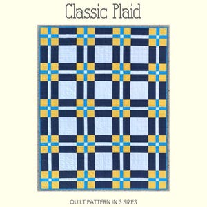 Classic Plaid Quilt PDF Pattern, Modern Plaid Quilt Pattern, Beginner Quilt Pattern, Easy Plaid Quilt Pattern for Beginner Quilters