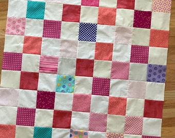 Scrappy Patchwork Quilt Top for Baby or Toddler, Patchwork Baby Quilt Top, Gender Neutral Quilt Top, Pretty Quilt Top for Baby or Toddler