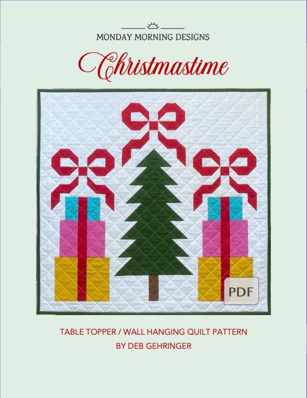 Christmastime Quilt PDF Pattern, Christmas Table Topper Quilt PDF ...
