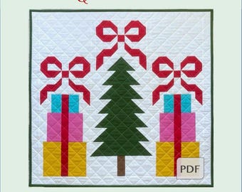 Christmastime Quilt PDF Pattern, Christmas Table Topper Quilt PDF Pattern, Christmas Quilt PDF Pattern, Festive Holiday Quilt Pattern