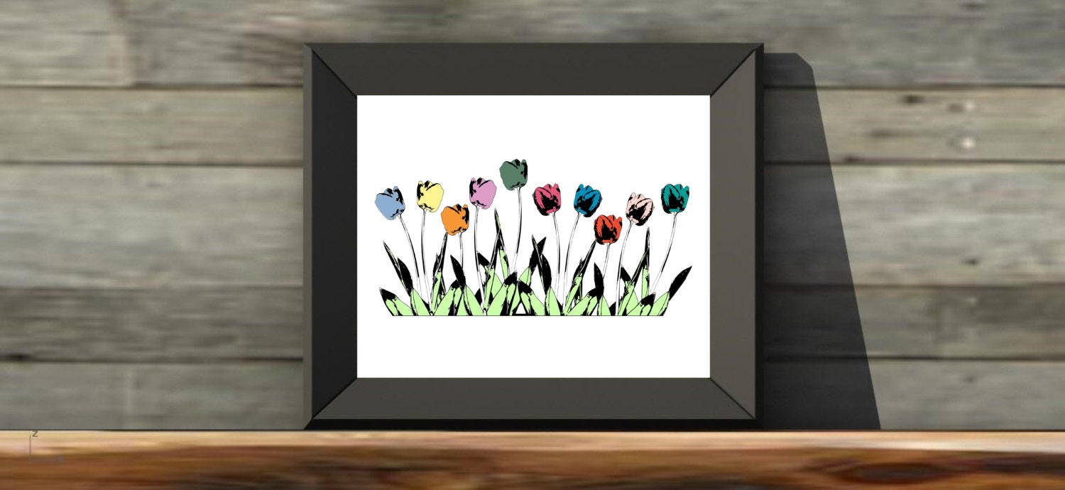 Tulip MULTICOLORED 24X36 Printable Wall Art Etsy