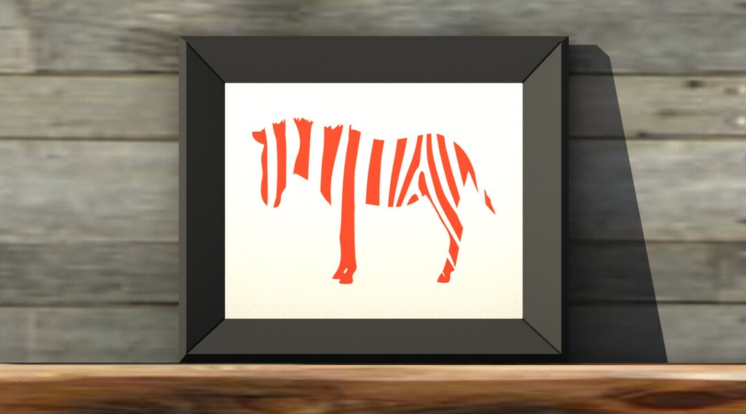 Zebra TANGERINE 24x36 Printable Wall Art Etsy