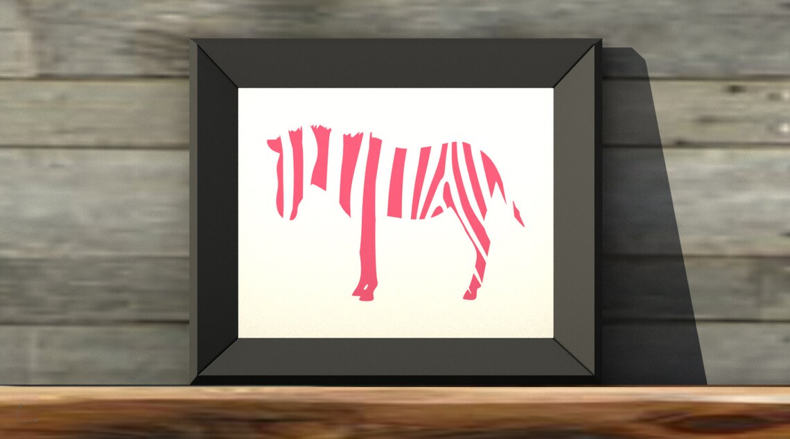 Zebra PINK 24x36 Printable Wall Art Etsy