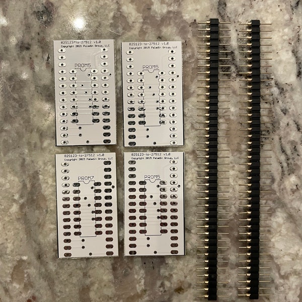 4 x 82S123 bipolar PROM to W27C512 adapter kits