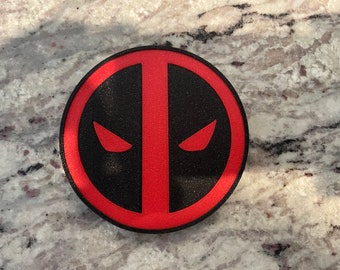 set of magnetic hinge covers/logos for inspired by Stern Deadpool pinball