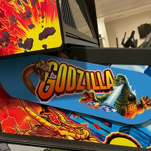 Magnetic hinge artwork for Stern Godzilla pinball