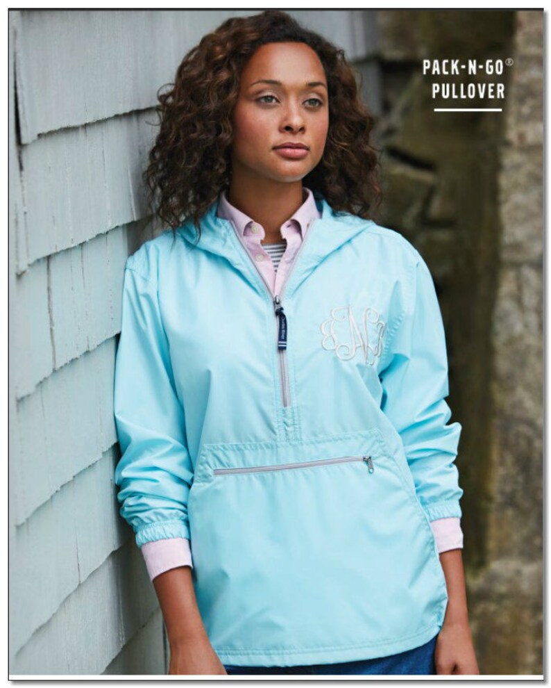 Any color ANY letters Charles River Greek rain jacket Pull over half zip with embroidered Greek letters and sorority name