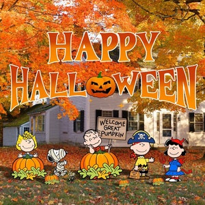 Halloween Pumpkin Characters  Decoration Waterproof PVC with UV Fade resistant inks Indoor or Outdoor