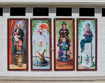 Haunted Mansion Stretching Portrait Banners: Halloween Decor (48x120, Set of 4)