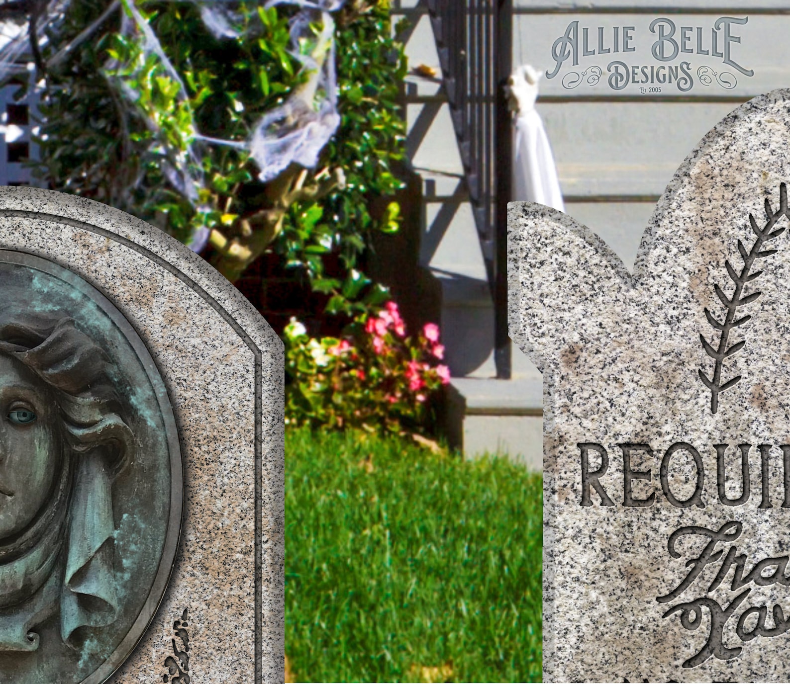 Haunted Mansion Tombstones 6 High Detail Photo Realistic Etsy