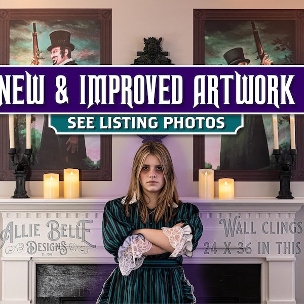 Lienzos de duelos de fantasmas en la Mansión Embrujada - Decoración de Halloween