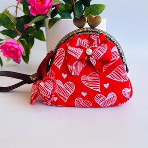 Rote Herz Geldbörse, Kiss Lock Frame, Valentinstag Geschenk