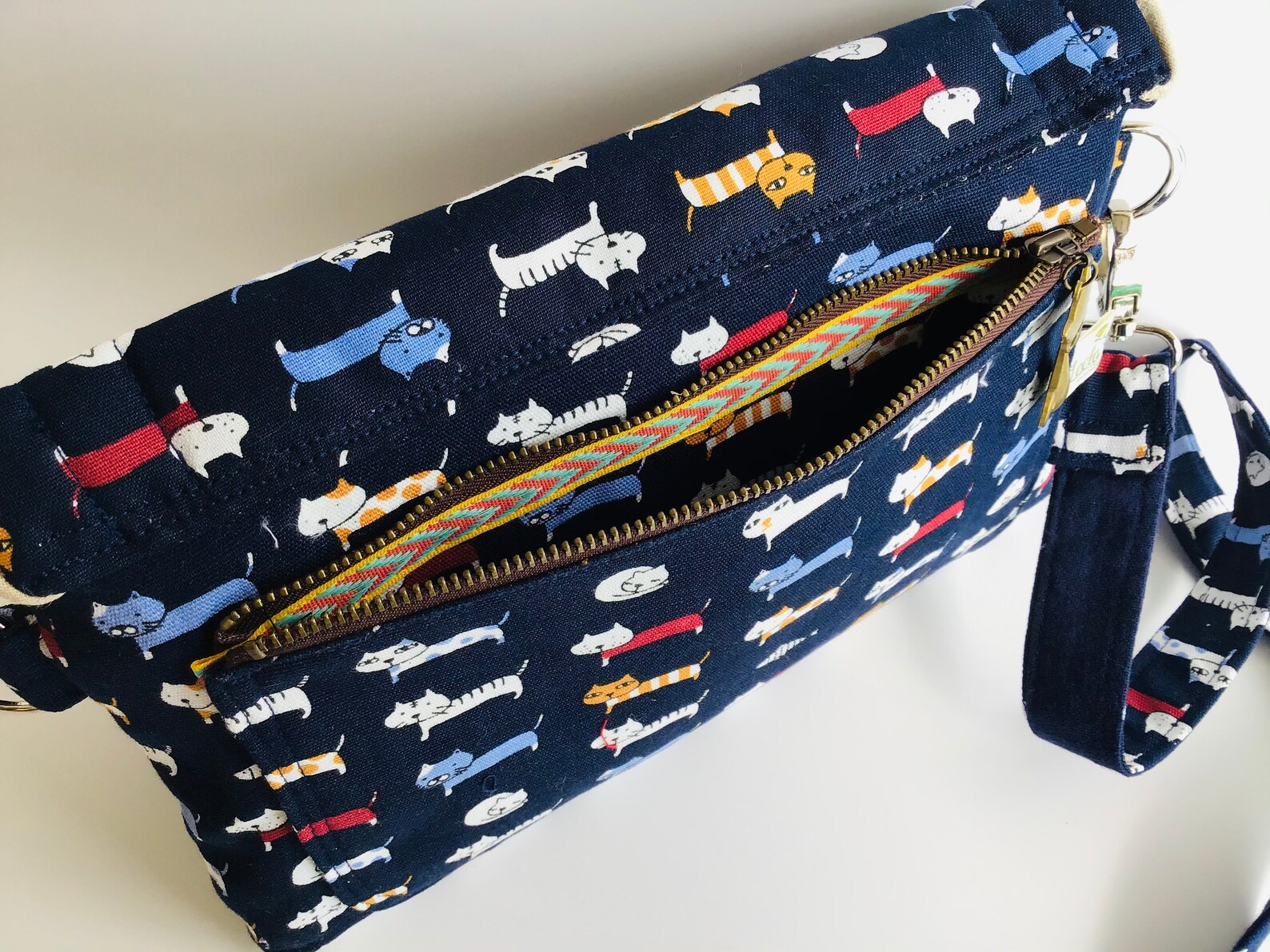 Cats Shoulder Bag Blue Shoulder Bag for Women Handmade Etsy