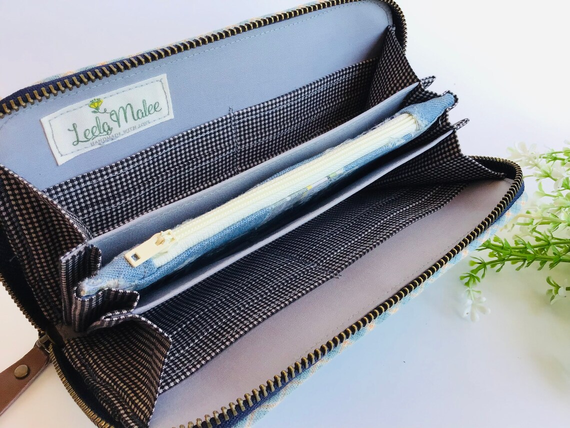 Wallet for women Denim wallet Blue fabric wallet handmade Etsy