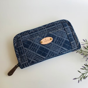 Denim Geldbörse, Stoff Geldbörse handgemacht, Damen Geldbörse, Geschenke für sie