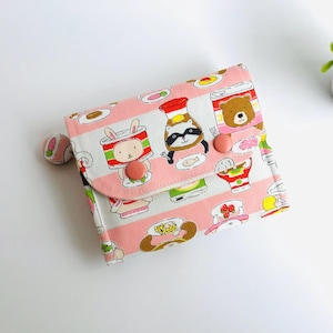 Kleine Geldbörse für Frauen, Kleine Geldbörse, Pink - weiße Geldbörse, Frauen Geldbörse klein, süße Geldbörse, Stoff Geldbörse handgemacht, Geschenke für sie
