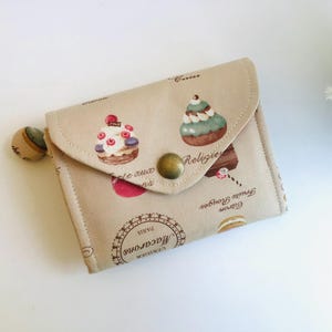 Macarons Geldbörse, Kleine Geldbörse für Frauen, Damen Geldbörse klein, Braune Geldbörse, Niedliche kleine Geldbörse, Stoff Geldbörse handgemacht, Geschenke für sie