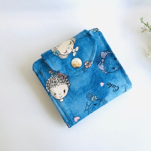 Blaue Brieftasche, Blaue kleine Brieftasche, Brieftasche für Frauen, kleine Brieftasche für Frauen, Kleine Brieftasche Frauen, Brieftasche aus Stoff handgemacht, Geschenke für Mädchen