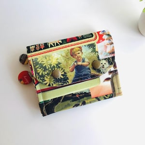 Kleine Damenbrieftasche, Jungen- und Hundebrieftasche, kleine rote Geldbörse, Damenbrieftaschen klein, Stoffbrieftaschen handgemacht, Geschenk für sie