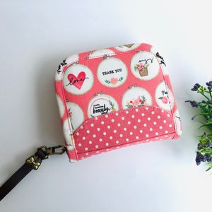 Pink wallet, Small wallet for women, fabric wallet handmade, Cute wallet, gifts for her