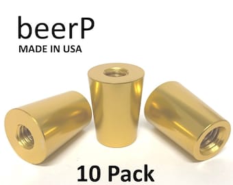 10 PACK GOLD Tapered Beer Tap Ferrule 3/8"-16 Through Hole