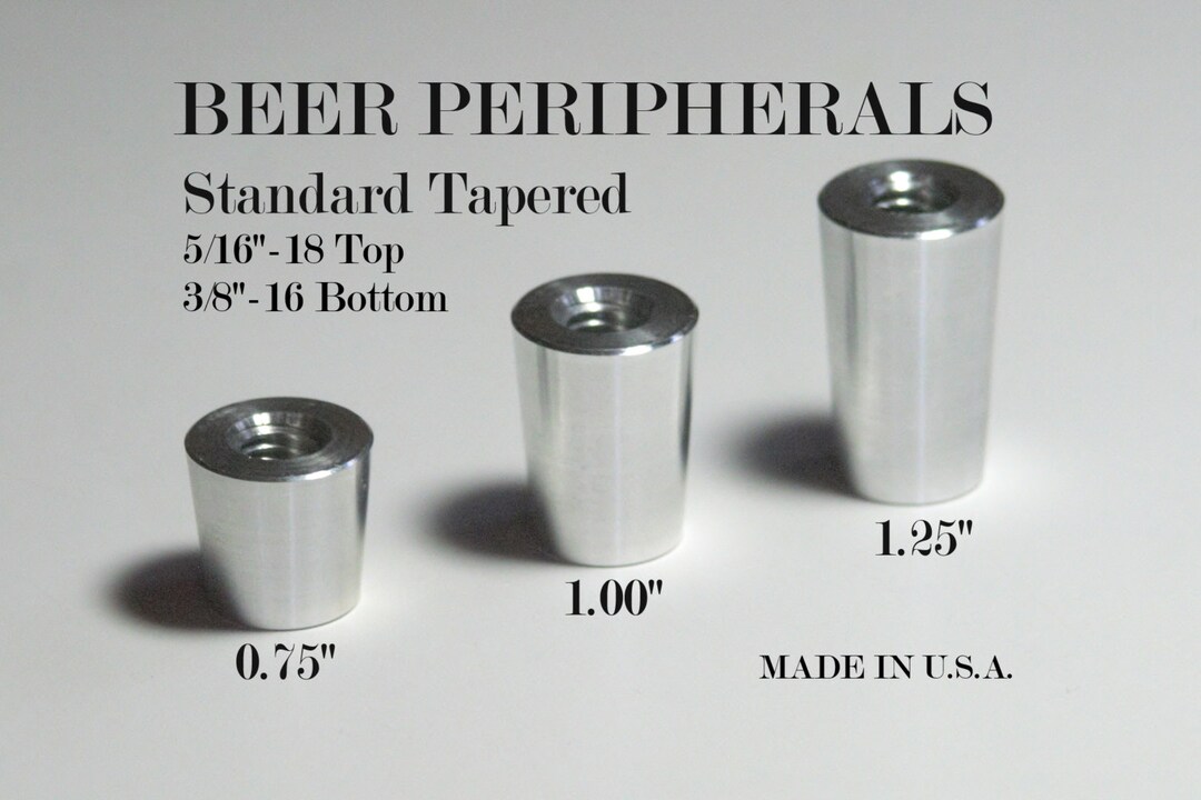 10 Pack Tapered Beer Tap Handle Ferrule Chrome Aluminum 5/16'18 and 3/