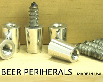 Free Shipping! 5 Pack Beer Tap Handle Ferrule 3/8"-16 with 3/8"/16"X1.5" Hanger Bolt Repair Parts