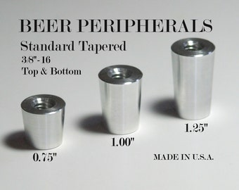 10 PACK Tapered Beer Tap Ferrule Chrome Aluminum 3/8"-16 Through Hole