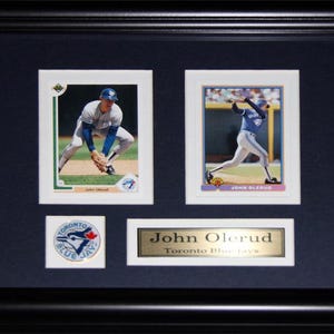 Cadre de collection pour 2 cartes de baseball des Blue Jays de Toronto John Olerud