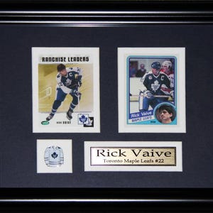 Cadre de collection pour 2 cartes souvenirs de hockey des Maple Leafs de Toronto Rick Raive