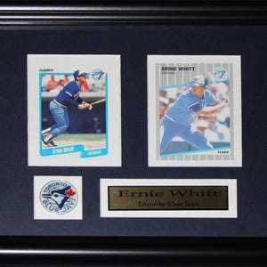 Cadre de collection pour 2 cartes de baseball Ernie Whitt des Blue Jays de Toronto