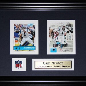 Cadre de collection pour souvenirs de football 2 cartes Carolina Panthers Cam Newton