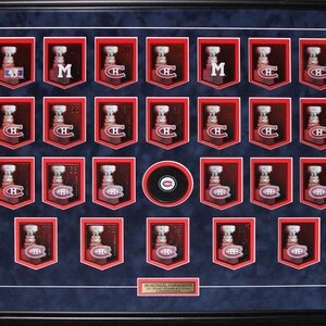 Cadre de collectionneur de hockey, cartes Panini des Canadiens de Montréal, coupe Stanley
