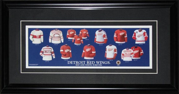 framed red wings jersey