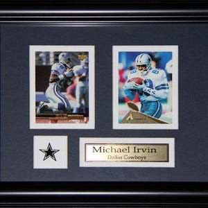 Cadre de collection pour 2 cartes Michael Irvin Dallas Cowboys sur le football