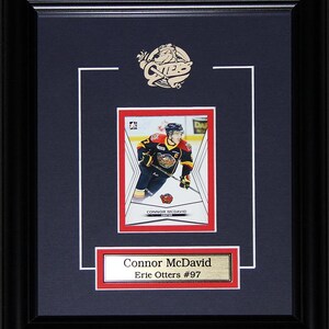 Connor McDavid Erie Otters, cadre de collection pour souvenirs de hockey OHL à carte unique