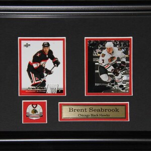Cadre de collection pour 2 cartes souvenirs de hockey des Blackhawks de Chicago Brent Seabrook