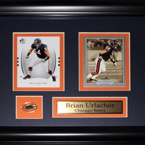 Brian Urlacher, cadre de collection pour 2 cartes souvenirs de football Chicago Bears