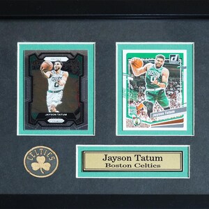 Cadre de collection Jayson Tatum Boston Celtics, 2 cartes souvenirs de sport
