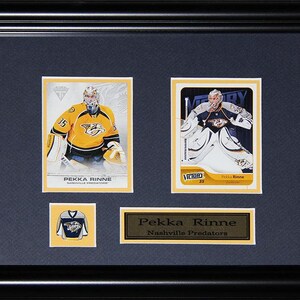 Pekka Rinne Cadre de collection pour 2 cartes souvenirs de hockey Predators de Nashville