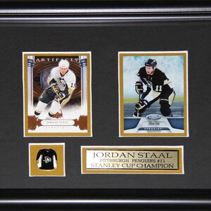 Cadre de collection pour 2 cartes souvenirs de hockey des Penguins de Pittsburgh de Jordan Staal